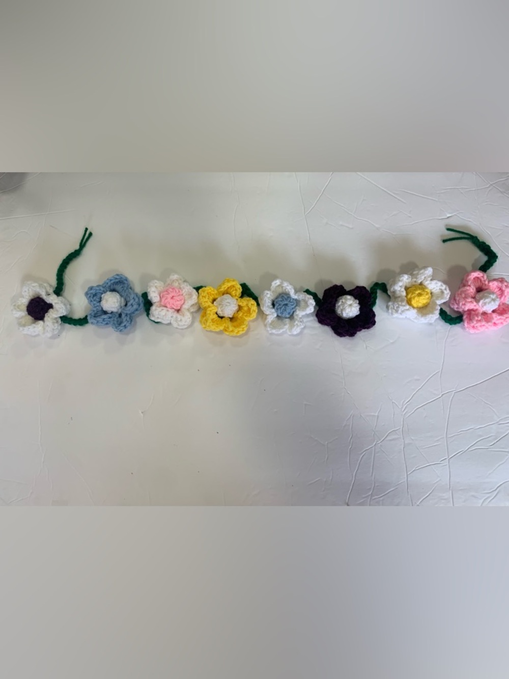 Daisy Garland Double Layer New Handmade Crochet Rainbow Colors